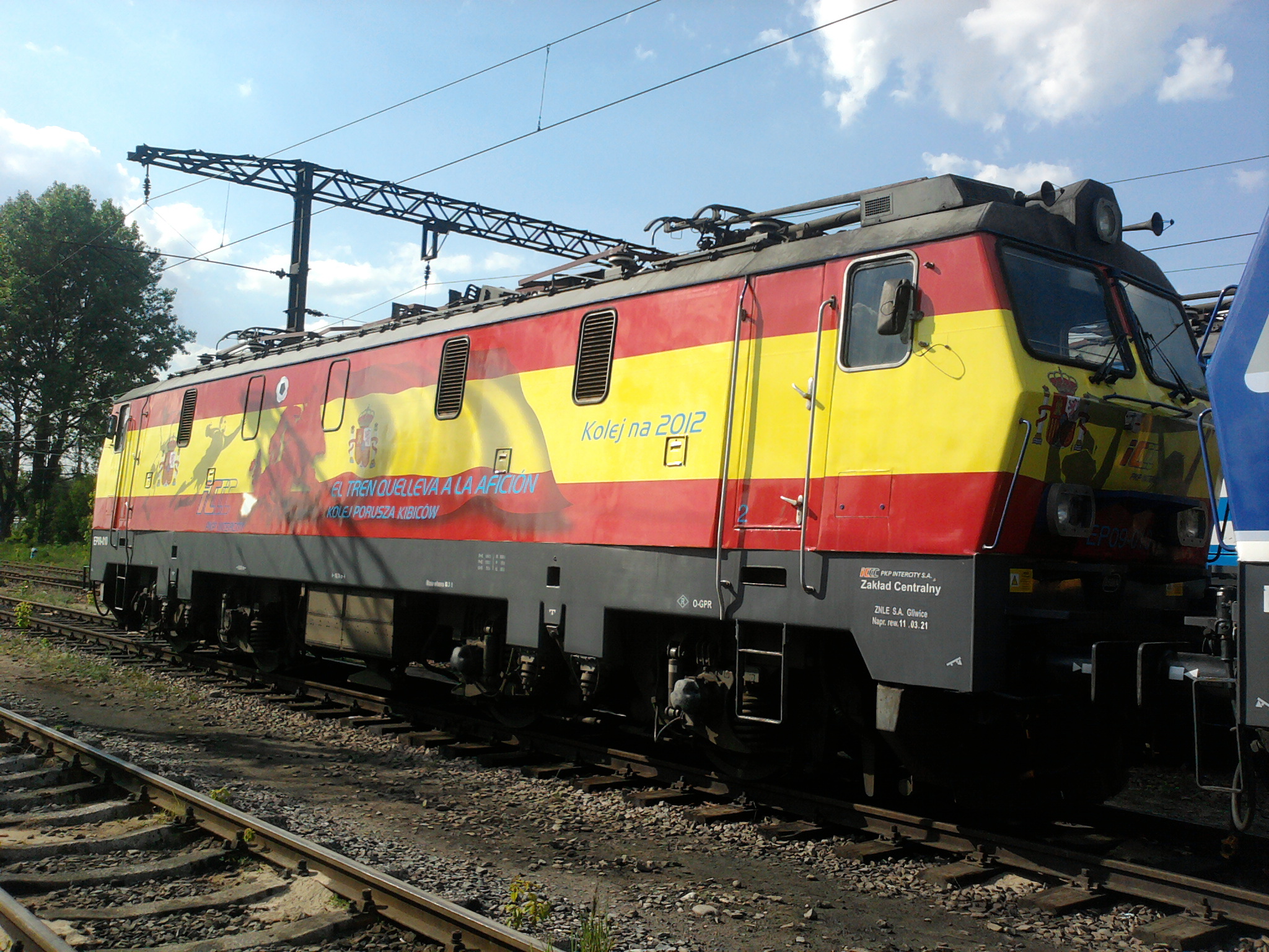 logistykakolejowa-ep09-barwy-euro2012-hiszpania lokomotywy w barwach euro