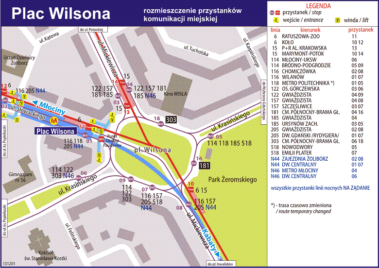 logistykakolejowa.pl schemat linii metra wykaz autobusow i przystankw - metro stacja plac wilsona