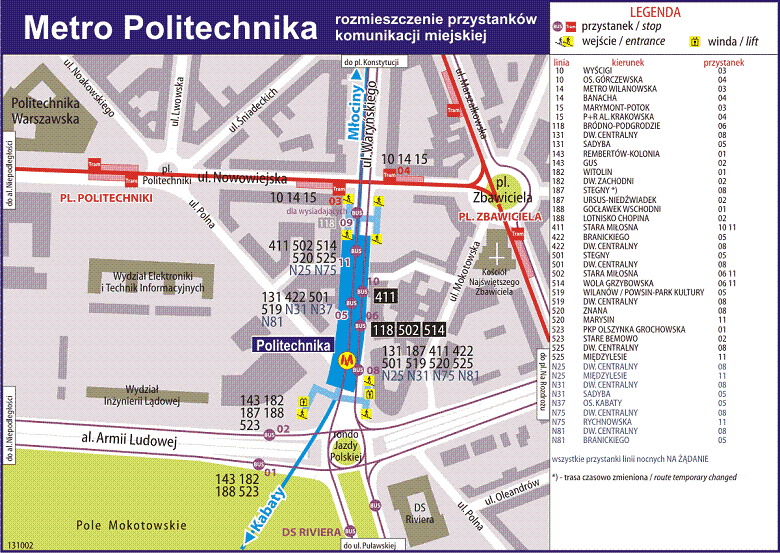 logistykakolejowa.pl schemat linii metra wykaz autobusow i przystankw - metro stacja politechnika